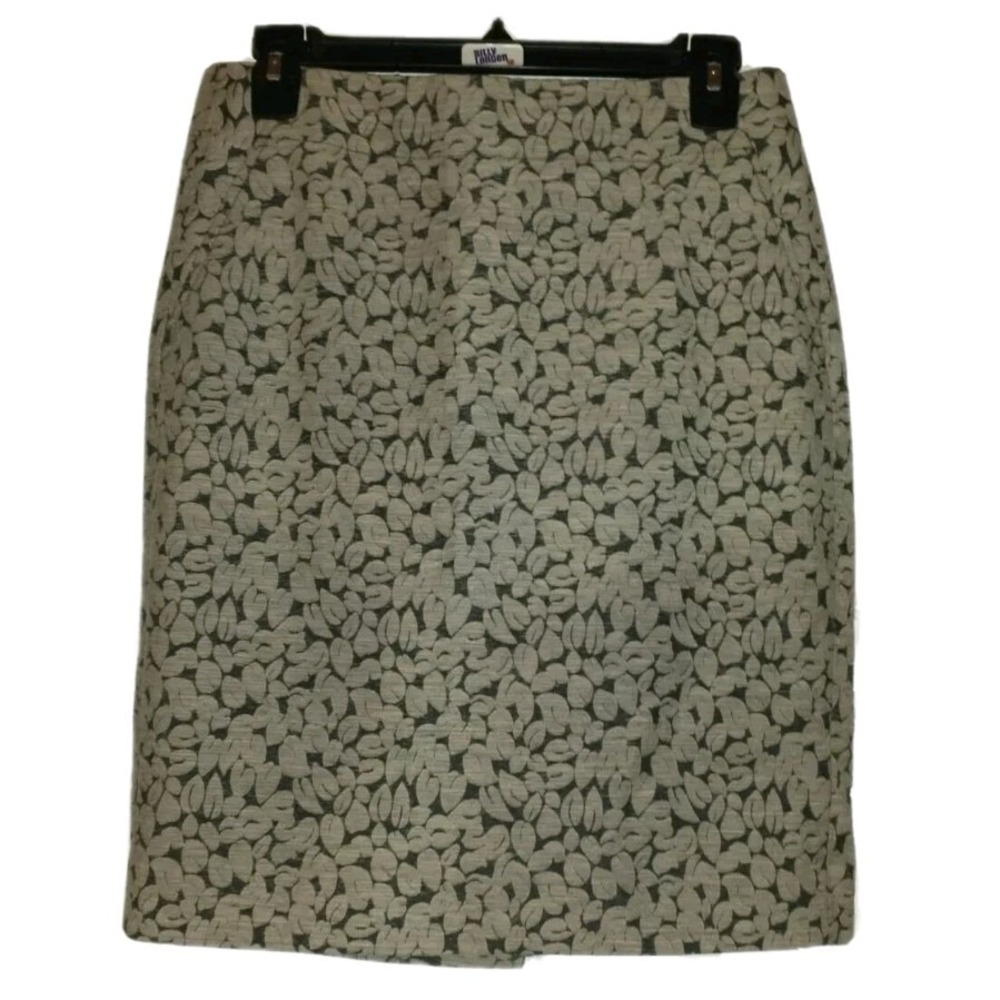 J Crew Pencil Skirt Straight Pocketed Floral Tapestry Black/Tan Women's Size‎ 2